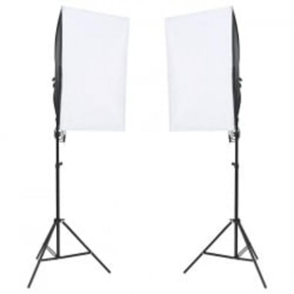 Fotostudio-Set mit Beleuchtung und Hintergrund