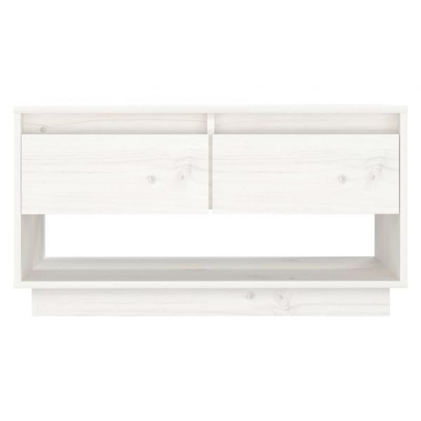 TV-Schrank Weiß 74x34x40 cm Massivholz Kiefer