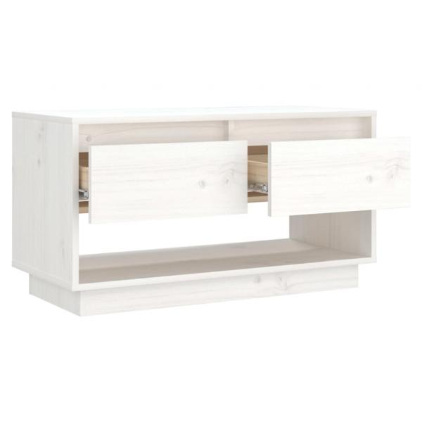 TV-Schrank Weiß 74x34x40 cm Massivholz Kiefer