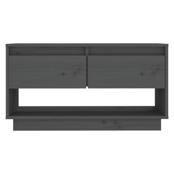 TV-Schrank Grau 74x34x40 cm Massivholz Kiefer