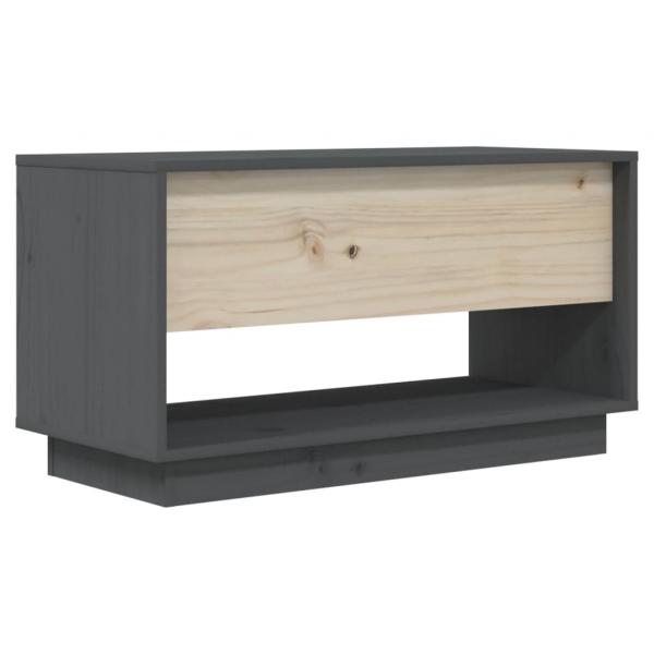 TV-Schrank Grau 74x34x40 cm Massivholz Kiefer