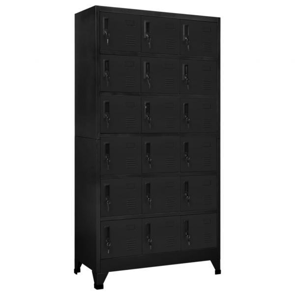 ARDEBO.de - Schließfachschrank Schwarz 90x40x180 cm Stahl