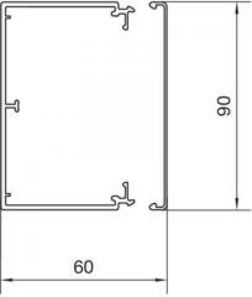 Hager Leitungsführungskanal aus PVC, LF 60x90 mm, 2m, lichtgrau (LF6009007035)