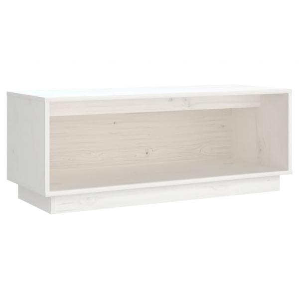 TV-Schrank Weiß 90x35x35 cm Massivholz Kiefer