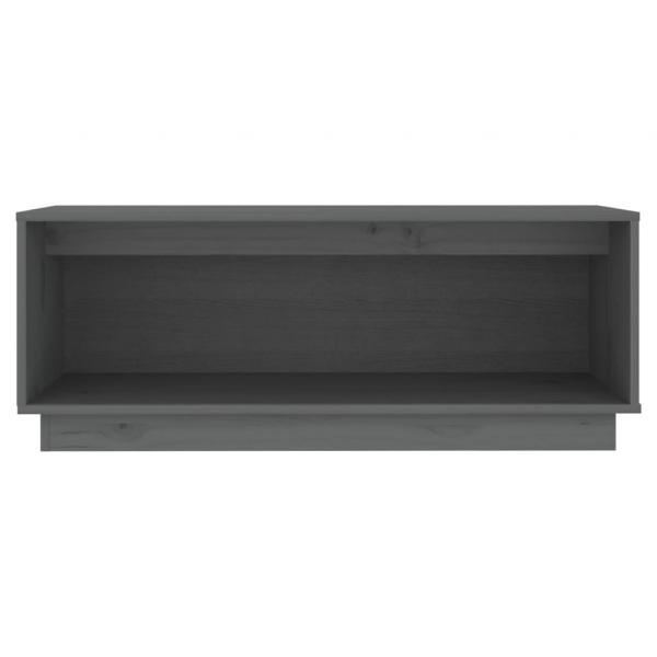 TV-Schrank Grau 90x35x35 cm Massivholz Kiefer