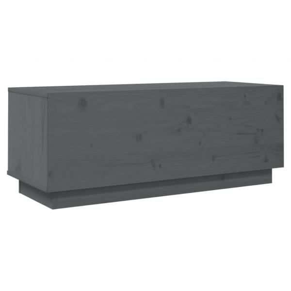 TV-Schrank Grau 90x35x35 cm Massivholz Kiefer