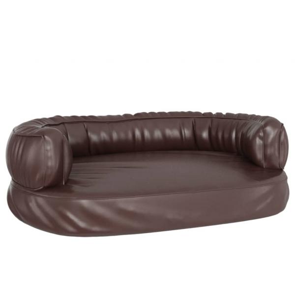 Hundebett Ergonomisch Schaumstoff Braun 60x42 cm Kunstleder