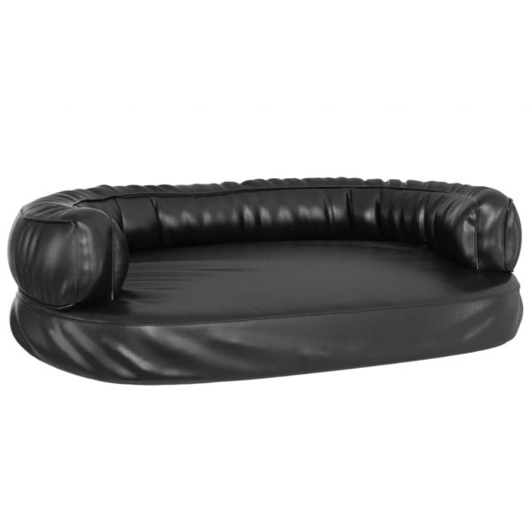 Hundebett Ergonomisch Schaumstoff Schwarz 75x53 cm Kunstleder