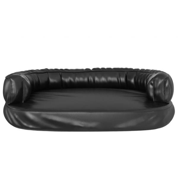 Hundebett Ergonomisch Schaumstoff Schwarz 75x53 cm Kunstleder