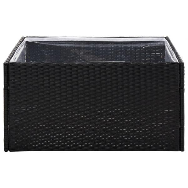 Pflanzkübel Schwarz 80x80x40 cm Poly Rattan