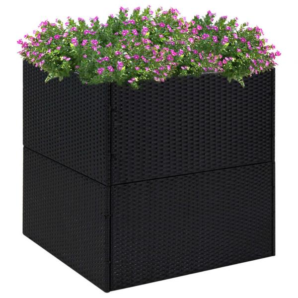 ARDEBO.de - Pflanzkübel Schwarz 80x80x80 cm Poly Rattan