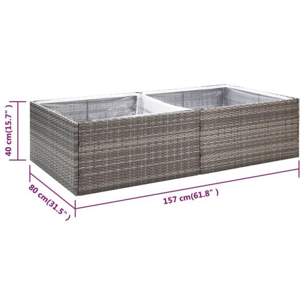 Pflanzkübel Grau 157x80x40 cm Poly Rattan