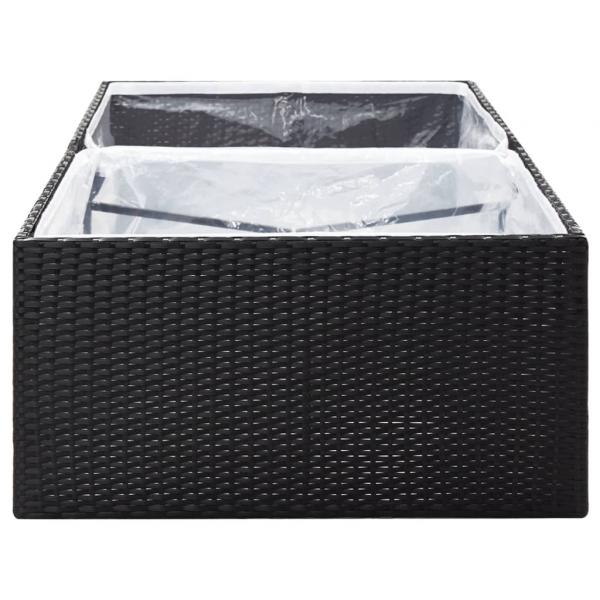 Pflanzkübel Schwarz 157x80x40 cm Poly Rattan