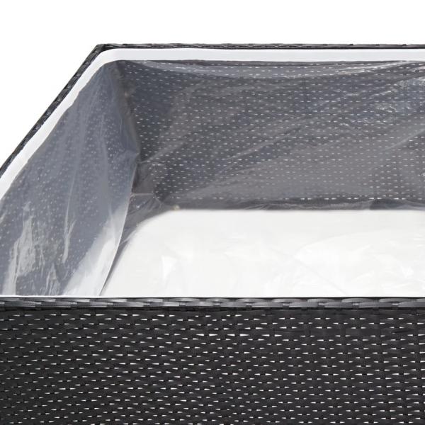 Pflanzkübel Schwarz 157x80x40 cm Poly Rattan