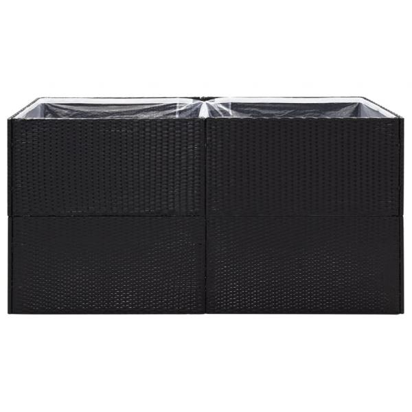 Pflanzkübel Schwarz 157x80x80 cm Poly Rattan