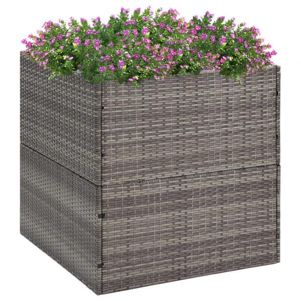 ARDEBO.de - Pflanzkübel Grau 80x80x80 cm Poly Rattan