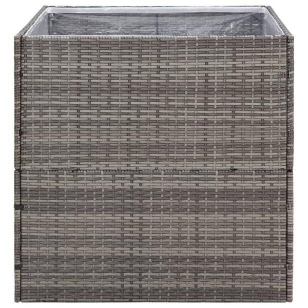 Pflanzkübel Grau 80x80x80 cm Poly Rattan