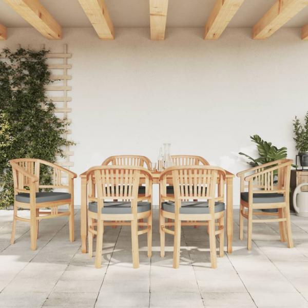 ARDEBO.de - 7-tlg. Garten-Essgruppe Massivholz Teak