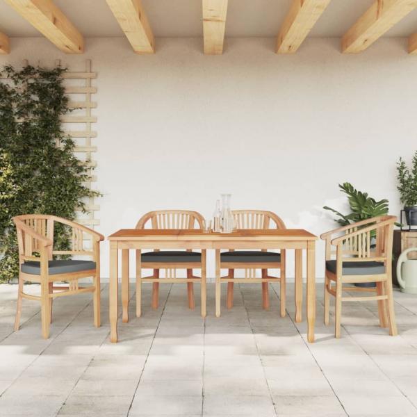 ARDEBO.de - 5-tlg. Garten-Essgruppe Massivholz Teak