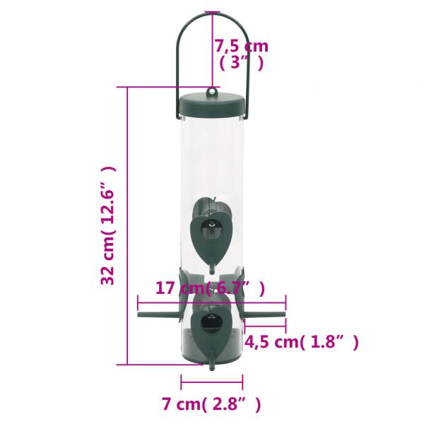 Vogelfutterspender 3 Stk. Dunkelgrün 17x17x32 cm