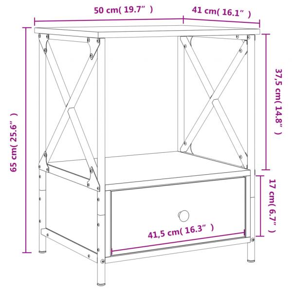 Nachttische 2 Stk. Braun Eichen-Optik 50x41x65 cm Holzwerkstoff