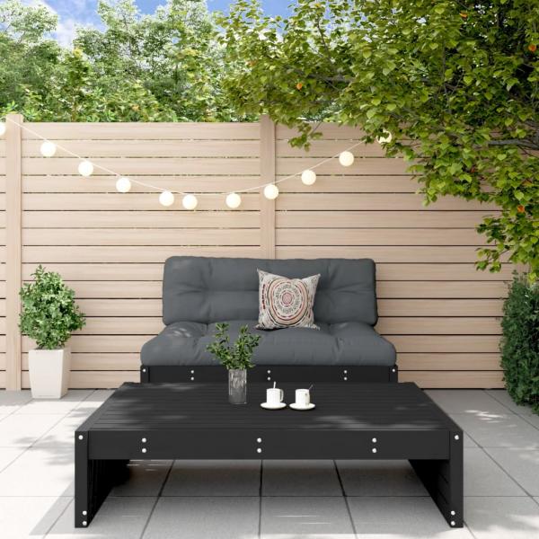 ARDEBO.de - 2-tlg. Garten-Lounge-Set mit Kissen Schwarz Massivholz