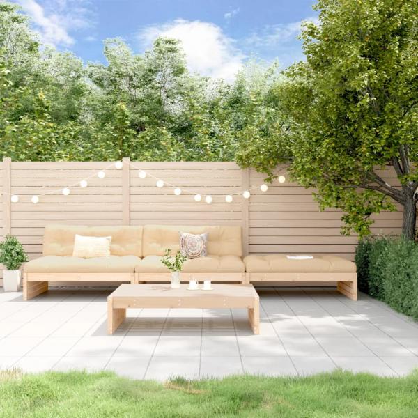 ARDEBO.de - 4-tlg. Garten-Lounge-Set mit Kissen Massivholz