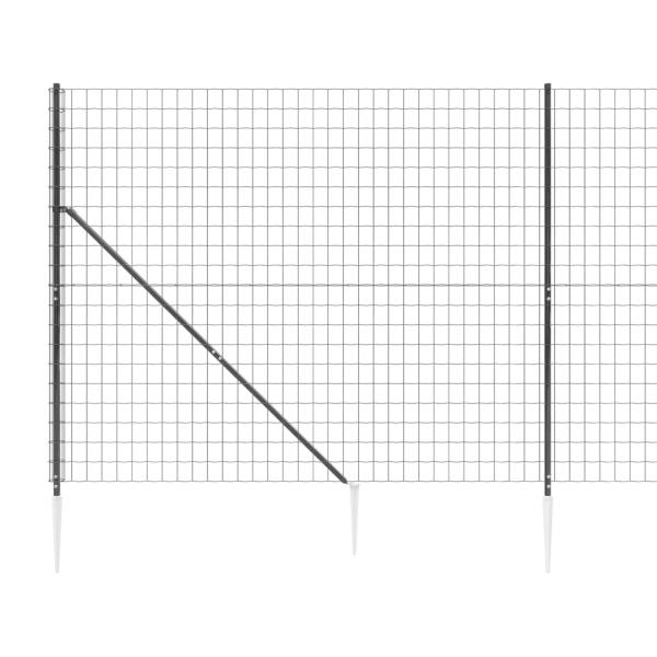 Maschendrahtzaun mit Bodenhülsen Anthrazit 2,2x25 m