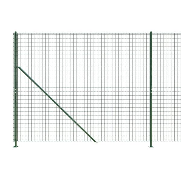 Maschendrahtzaun mit Bodenflansch Grün 1,4x10 m