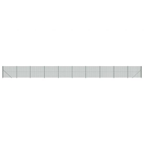 Maschendrahtzaun mit Bodenflansch Grün 2x25 m