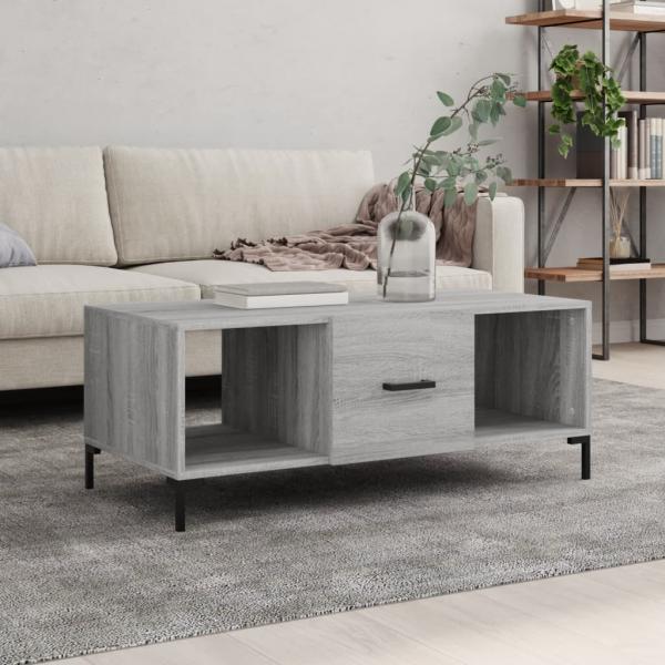 ARDEBO.de - Couchtisch Grau Sonoma 102x50x40 cm Holzwerkstoff