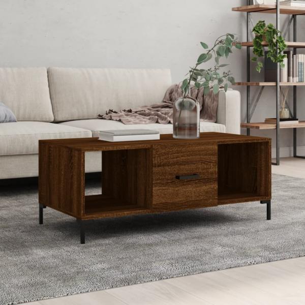 ARDEBO.de - Couchtisch Braun Eichen-Optik 102x50x40 cm Holzwerkstoff