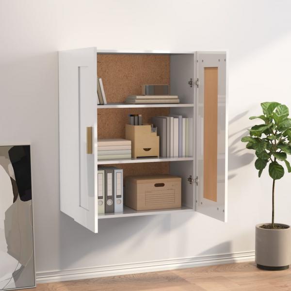 Wandschrank Hochglanz-Weiß 69,5x32,5x90 cm Holzwerkstoff