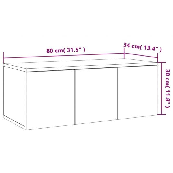 TV-Schrank Räuchereiche 80x34x30 cm Holzwerkstoff