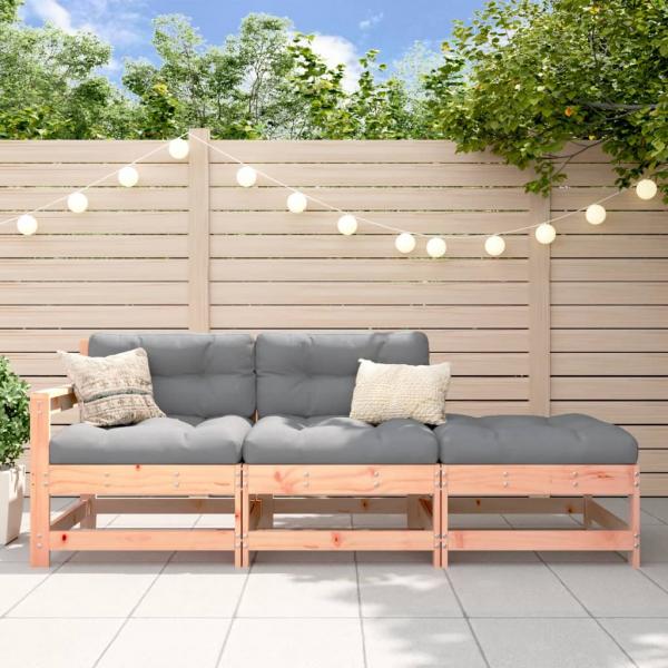 ARDEBO.de - 3-tlg. Garten-Lounge-Set mit Kissen Massivholz Douglasie