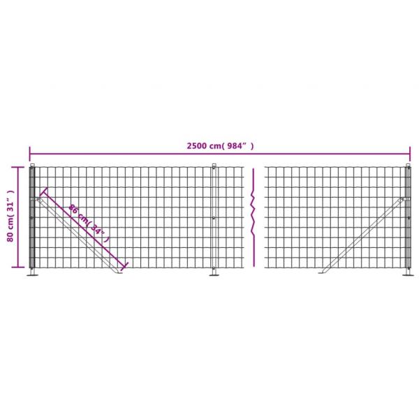 Maschendrahtzaun mit Bodenflansch Anthrazit 0,8x25 m