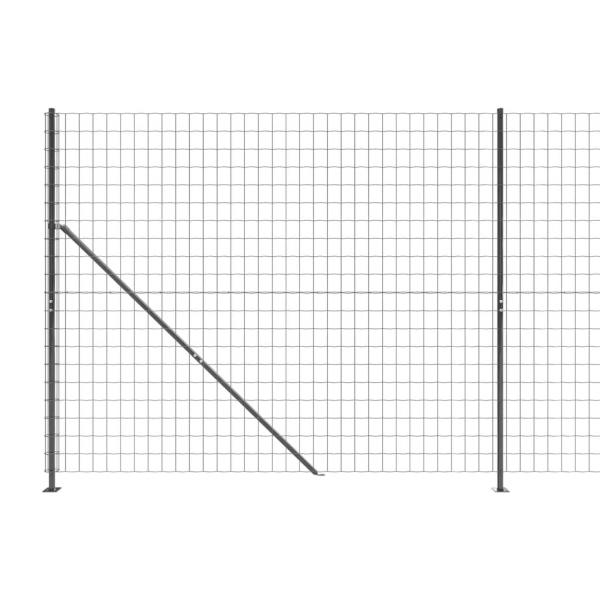 Maschendrahtzaun mit Bodenflansch Anthrazit 2x25 m