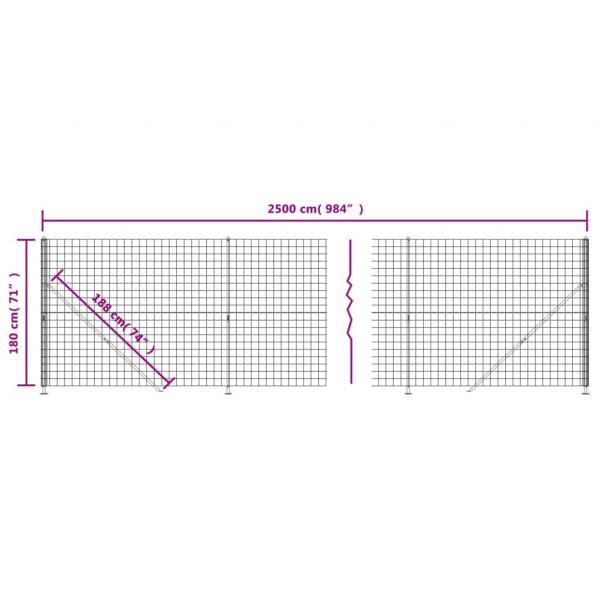 Maschendrahtzaun mit Bodenflansch Anthrazit 1,8x25 m