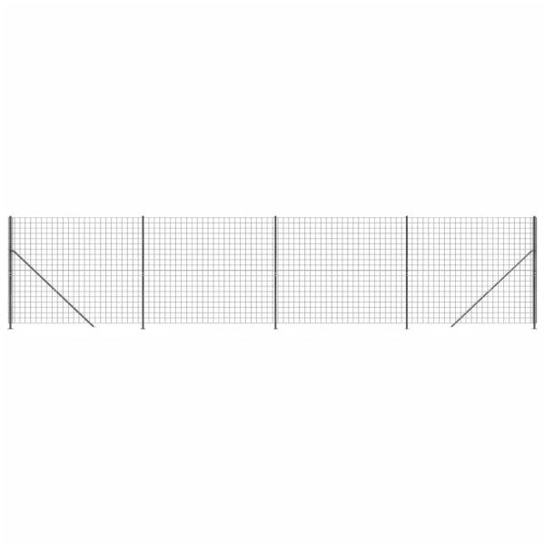 Maschendrahtzaun mit Bodenflansch Anthrazit 1,6x10 m