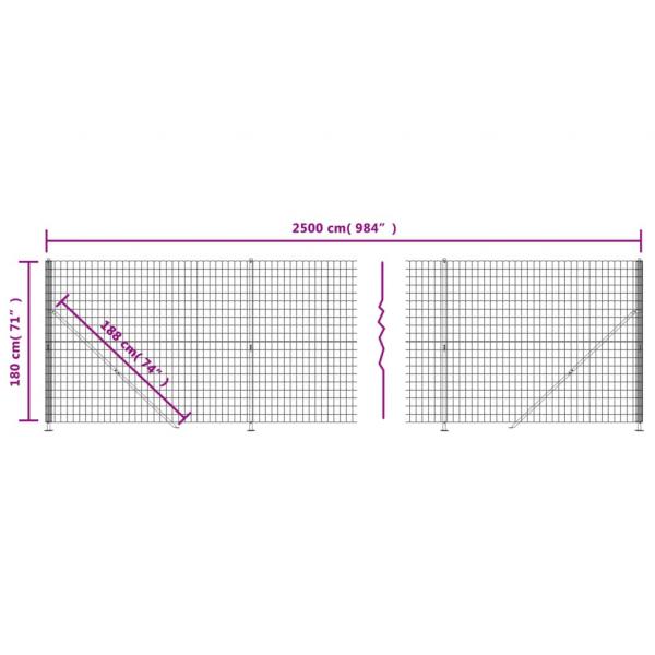 Maschendrahtzaun mit Bodenflansch Anthrazit 1,8x25 m