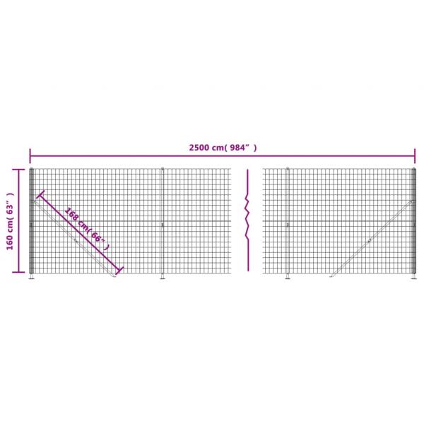 Maschendrahtzaun mit Bodenflansch Anthrazit 1,6x25 m