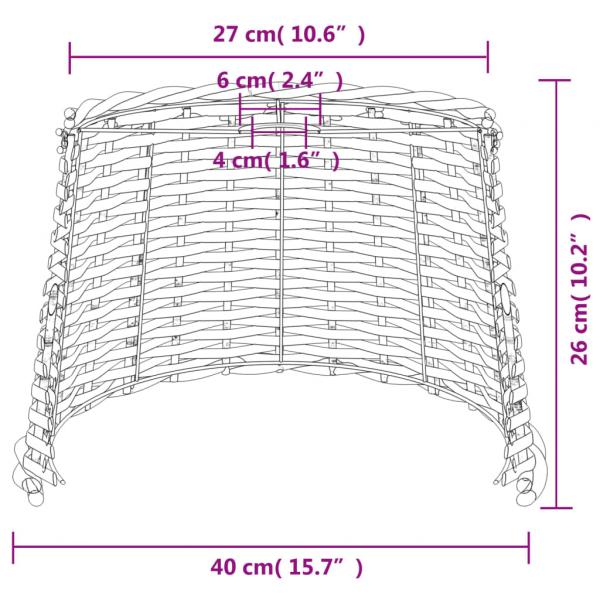 Lampenschirm Weiß Ø40x26 cm Korbweide