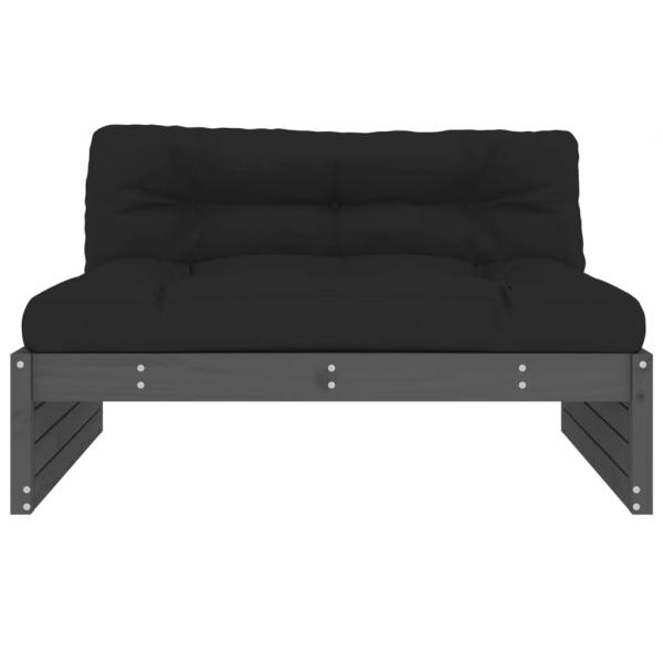 Mittelsofa Grau 120x80 cm Massivholz Kiefer