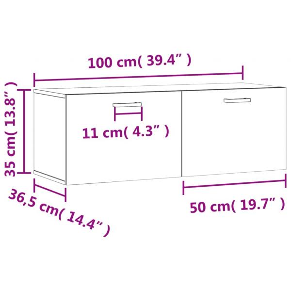 Wandschrank Betongrau 100x36,5x35 cm Holzwerkstoff