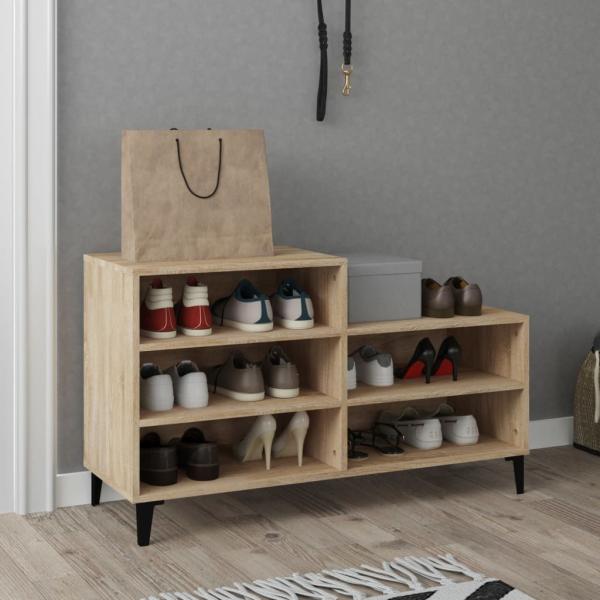 ARDEBO.de - Schuhregal Sonoma-Eiche 102x36x60 cm Holzwerkstoff