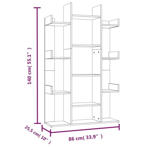 Bücherregal Räuchereiche 86x25,5x140 cm Holzwerkstoff