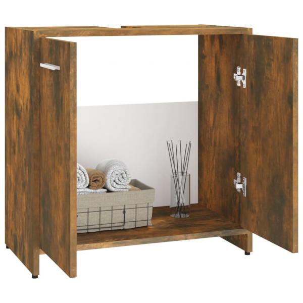 Badschrank Räuchereiche 60x33x60 cm Holzwerkstoff