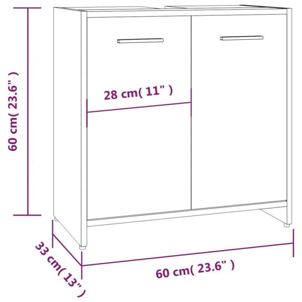 Badschrank Räuchereiche 60x33x60 cm Holzwerkstoff