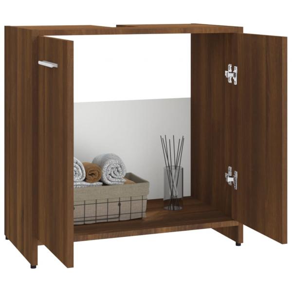 Badezimmerschrank Braun Eichen-Optik 60x33x60 cm Holzwerkstoff