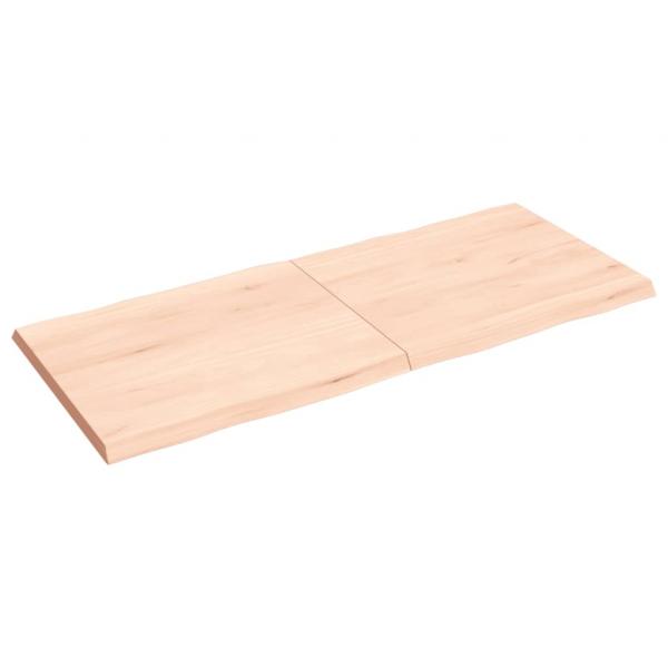 Tischplatte 140x60x(2-4) cm Massivholz Unbehandelt Baumkante